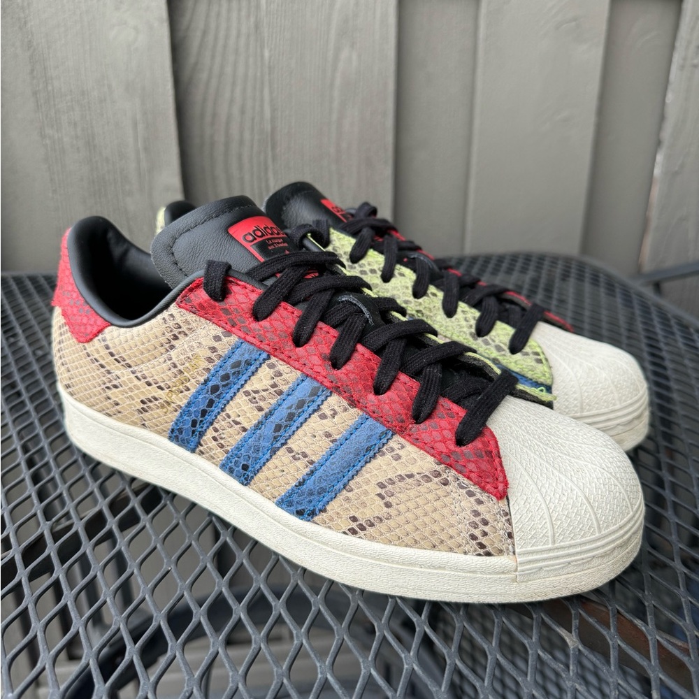 Adidas originals snakeskin shell toe Superstars in women’s size 9.5 or men’s 8.